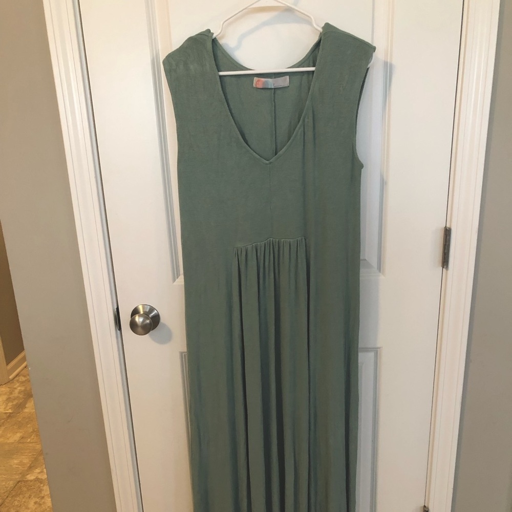 L Free People Beach Seafoam Jersey Maxi Dress